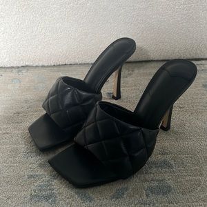 Tony Bianco Black Quilted Heels